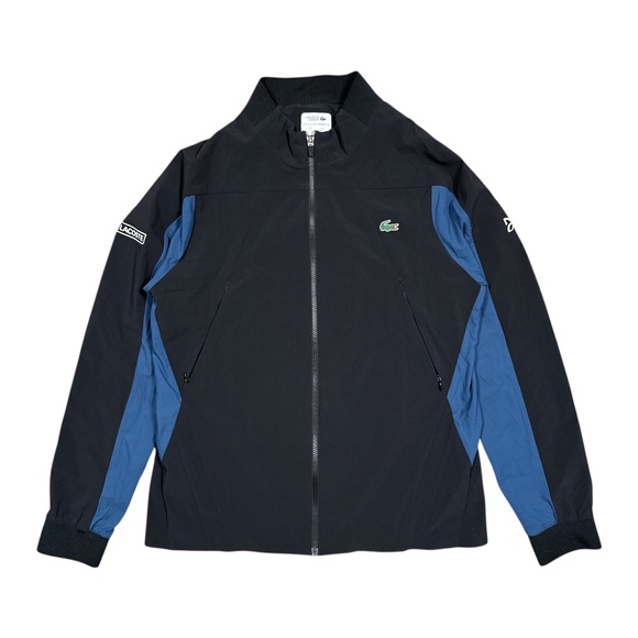 Lacoste Novak Djokovic Blue Black Windbreaker Training Jacket Mens XL - Picture 1 of 13